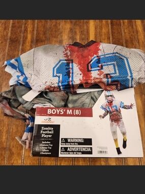 Boys' Zombie Football Player Costume - Blue/White